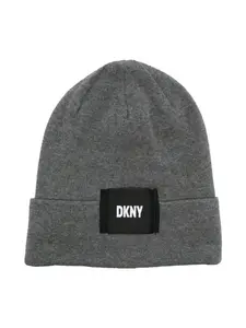 Шапка бини с нашивкой-логотипом Dkny Kids, серый