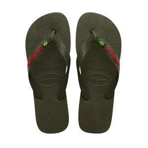Унисекс шлепанцы с логотипом Бразилии Havaianas, зеленый