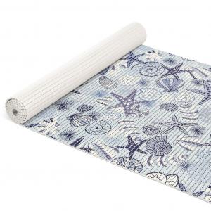 Коврик для ванной из мягкого пенопласта, противоскользящий коврик из мягкого пенопласта, коврик для ванной комнаты, релаксация в форме морской звезды, коврик для ванной, синий, ширина 65 см, длина 220 см Roman Yakovlev Handelshaus ANRO