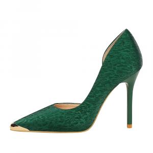 QITUMAUL Зеленые женские туфли на тонком каблуке 10,5 см, цвет Green[Heel Height 10.5cm]
