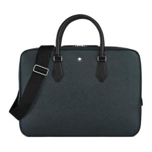 MONTBLANC Кожаный портфель мужской чернильно-синий