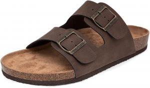 Мужские сандалии Nautica - повседневные шлепанцы с 2 регулируемыми пряжками и пробковой стелькой для максимального комфорта и стиля (обычная/широкая посадка, большой размер), эспрессо