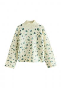 Джемпер Next FUNNEL NECK, White Floral/White