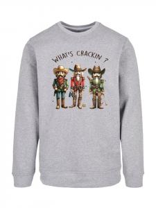Толстовка F4NT4STIC Sweatshirt Whats Crackin Nutcrackers Cowboys Cute Weihnacht, пятнистый серый