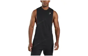 Футболка-майка мужская черная GYMSHARK