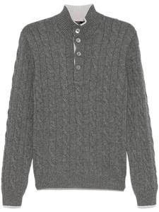 Barba свитер с косой вязкой, серый