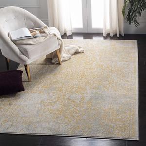 Ковер SAFAVIEH, 161 x 229 см, Evoke Collection Ivory/Gold EVK256B Oriental Distressed Non-Shedding для гостиной и спальни