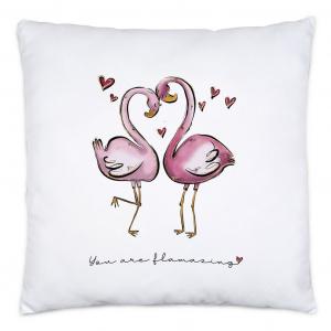 Фламинго Пылающая чашка Подушка с наполнителем День святого Валентина Девушка Парень Сладкая идея подарка Пара Влюбленная пара Годовщина Hey!Print