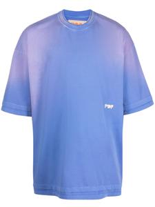 PDF выбеленная футболка с вышитым логотипом, синий