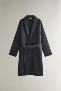 Длинный стеганный халат Zara, синий