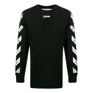 Толстовка airport tape printing stripe round neck black Off-White, черный