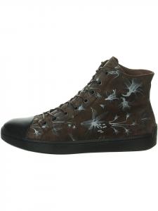 Think! Кожаные кроссовки коричневого цвета