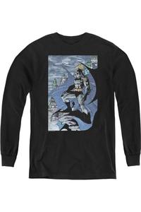 Футболка с длинным рукавом Batman Seurbat для детей Gildan, черный