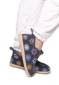 Тапочки Toni Pons с вышивкой снежинок высокие, синий