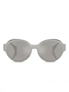 Солнцезащитные очки в овальной оправе Moncler Eyewear, серебяный