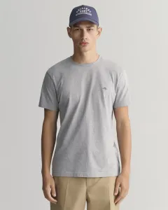 Футболка Gant "SLIM SHIELD SS T-SHIRT", с вышитым логотипом на груди, серый