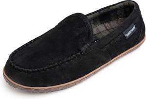 Мужские мокасины Minnetonka Tilden из замши для дома и улицы, черный