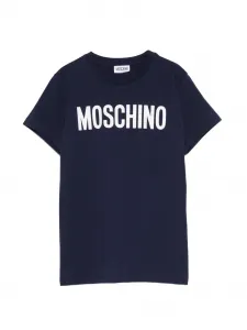 Футболка с принтом логотипа Moschino Kids, синий