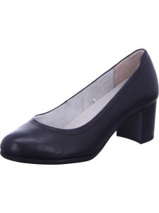 Туфли-лодочки на танкетке из ЧЕРНОЙ НАППЫ Tamaris