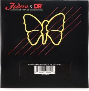 Струны для бас-гитары Fodera x DR 45130 Nickel Roundwound для 5-струнной бас-гитары - .045 - .130