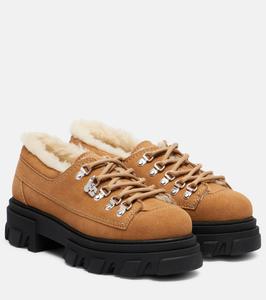 Лоферы на платформе из искусственной кожи Ganni, Cognac