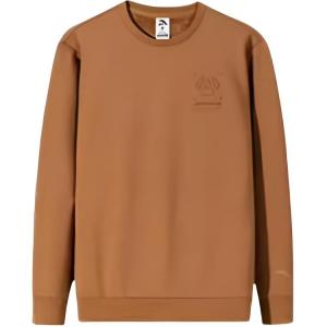 Anta Мужская толстовка цвета слоновой кости, коричневого оттенка, с круглым вырезом, средней толщины