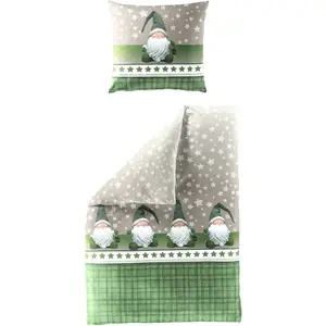 Постельное белье BIERBAUM «Wichtel», 100% хлопок, цвет бобра, разные рождественские дизайны, цвет Wichtel grün