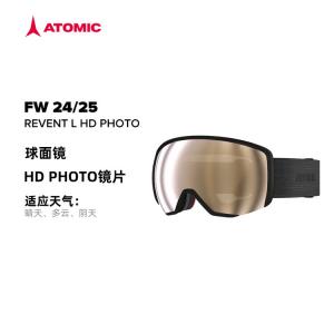 Atomic Новые горнолыжные очки 2025 REVENT HDPHOTO, черный, сферические линзы, REVENT L HD PHOTO L