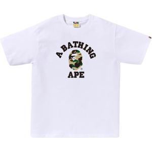 Бейп триал камуфляжная футболка колледж A BATHING APE, белый