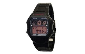 CASIO Мужские часы Retrofit Series с кварцевым механизмом, стальной браслет, черный циферблат