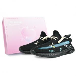 Adidas Originals Yeezy Boost 350 V2 противоскользящие низкие кеды унисекс черно-синие, цвет Black Blue