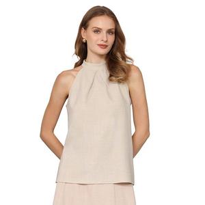 Женский топ на запах без рукавов однотонный летний Inspire Chic