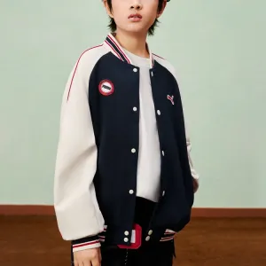 Детская бейсбольная куртка с воротником PUMA, синий белый tone 00381