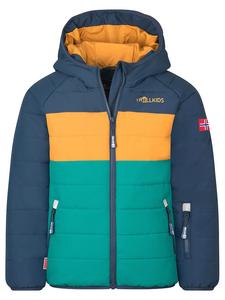 Куртка для лыж/сноуборда "Hafjell" темно-синего/бирюзового цвета Trollkids
