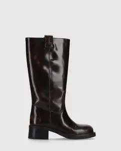 Женские сапоги из состаренной кожи и на блочном каблуке Alohas, коричневый