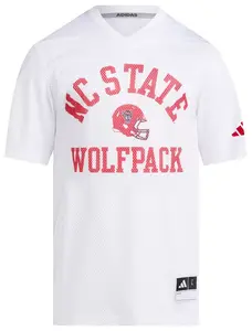 Мужская белая футбольная майка Adidas NC State Wolfpack Replica Tailgate