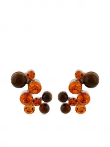 Серьги с камнями Dries Van Noten, серебристый