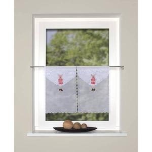 Штора Home Wohnideen Elg (2 шт), 45 см, красный/белый