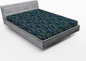 Простыня на резинке ABAKUHAUS Anchor, Aquatic Maritime Icons, парусный спорт, путешествия, отпуск, море, морская тематика, 135 x 190 см, цвет: темно-синий, зеленый, белый Abakuhaus