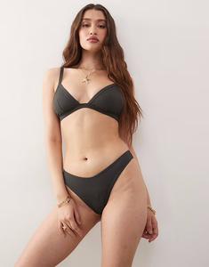 Плавки-стринги в рубчик, цвета «грязно-черный» Weekday