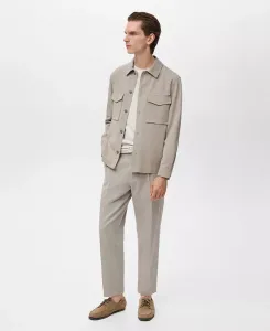 Мужская куртка с карманами из лиоцелла и хлопка Mango, серый