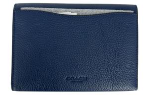 COACH Кожаный дорожный бумажник клатч мужской синий