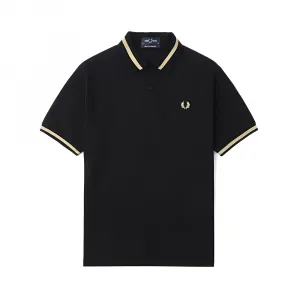 Поло с вышитым логотипом FRED PERRY, черный