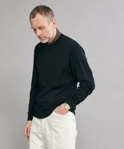 Вязаный свитер с круглым вырезом из плотной ткани United Arrows, цвет Black