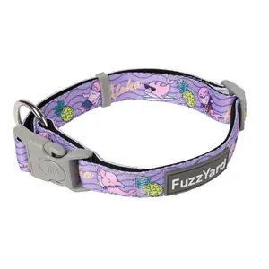 Неопреновый ошейник для собак FuzzYard Aloha Dolphins XS FuzzYard, цвет фиолетовый