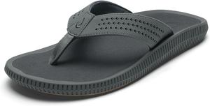 Мужские пляжные сандалии OLUKAI Ulele, водонепроницаемые шлепанцы, поддержка свода стопы и комфортная посадка, легкие и прочные, улучшенное сцепление и устойчивость, Rock/Rock