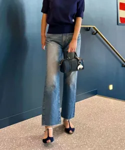 Укороченные хлопковые джинсы