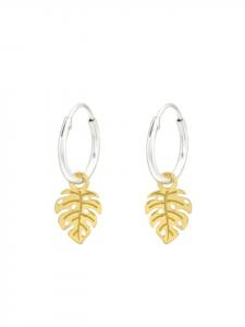 Alexander York Серьги-кольца «Лист монстеры» из серебра 925 пробы, 2 штуки