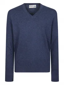 Кашемировый свитер с V-образным вырезом Ballantyne, синий