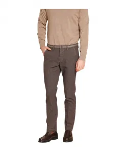 Зауженные брюки-чиносы в клетку «гусиная лапка», коричневые. Mason'S, коричневый